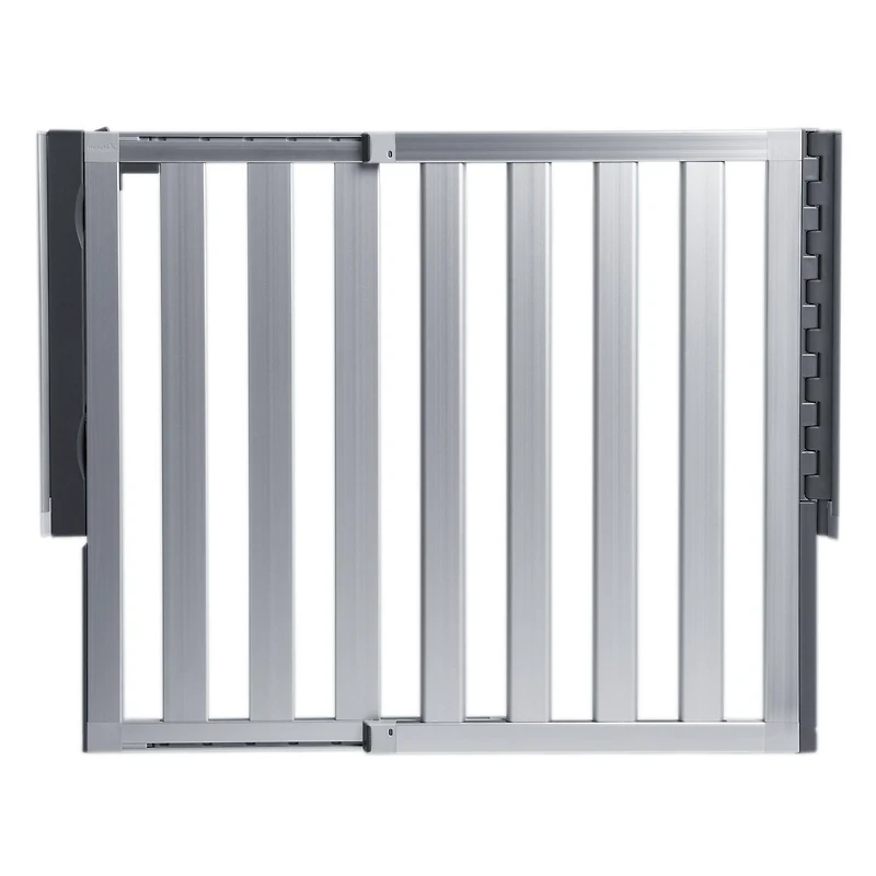 Munchkin Loft Hardware Mounted Baby Gate for Stairs, Hallways and Doors, Extends 26.5"- 40" Wide, Silver Aluminum