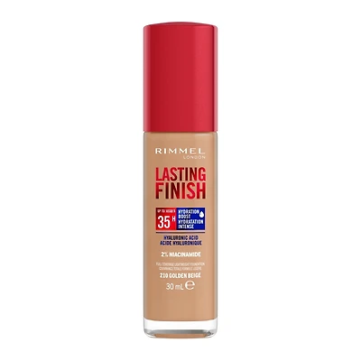 Rimmel Lasting Finish 35 Hour Fond de teint, longue tenue, hydratant, formule végétalienne, couvrance totale