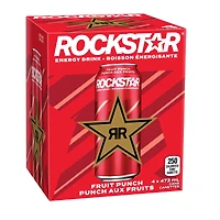 Rockstar Punched Fruit Punch Energy Drink 4 x 473 mL, Cans, 4x473ml