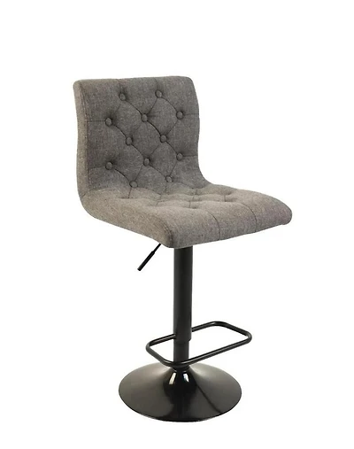 Heavenly Collection Grey Tufted Adjustable Stool