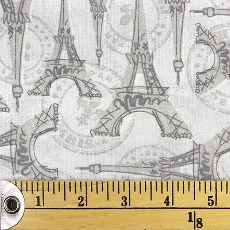 Tissu pré coupé Fat Quarter de Fabric Creations en heure d'été Paris à imprimé tour Eiffel - 18" x 21" / 45cm x 53cm 18" x 21" / 45cm x 53cm