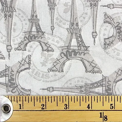 Tissu pré coupé Fat Quarter de Fabric Creations en heure d'été Paris à imprimé tour Eiffel - 18" x 21" / 45cm x 53cm 18" x 21" / 45cm x 53cm
