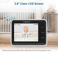 VTech RM2751 1080p Smart WiFi Remote Access Video Baby Monitor with Super-slim 2.8” Display, Night Light, (White), RM2751