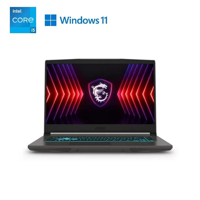 MSI Thin 15 15.6" 144Hz Gaming Laptop, Intel i5-12450H, RTX2050, 8GB DDR4, 512GB SSD, Win 11 Home