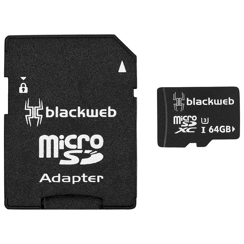 Carte mémoire microSDXC U3 64 GO blackweb BWA21PHM001C-noir