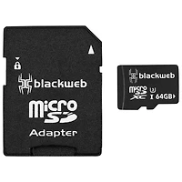 Carte mémoire  microSDXC U3 64 GO blackweb BWA21PHM001C-noir