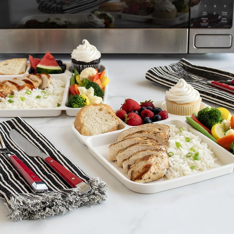 Nordic Ware Lot de 2 plateaux à dîner pour micro-ondes