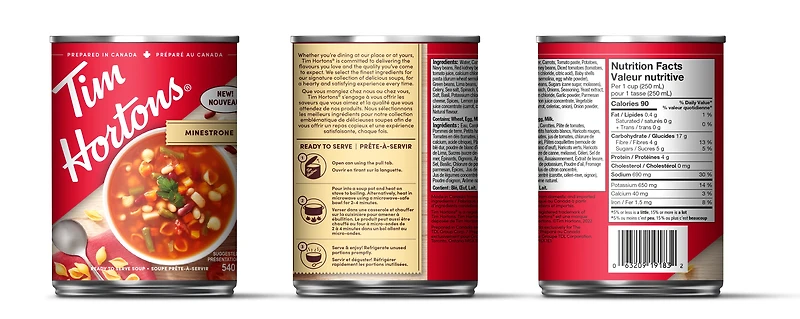 TIM HORTONS MINESTRONE SOUPE 540ml