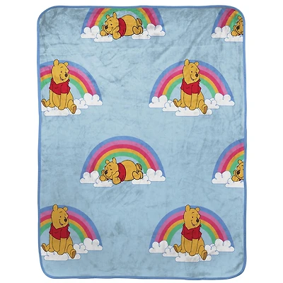 Winnie L'Ourson Jeté en Molleton Toucher Soie pour Enfants, 100 % Polyester