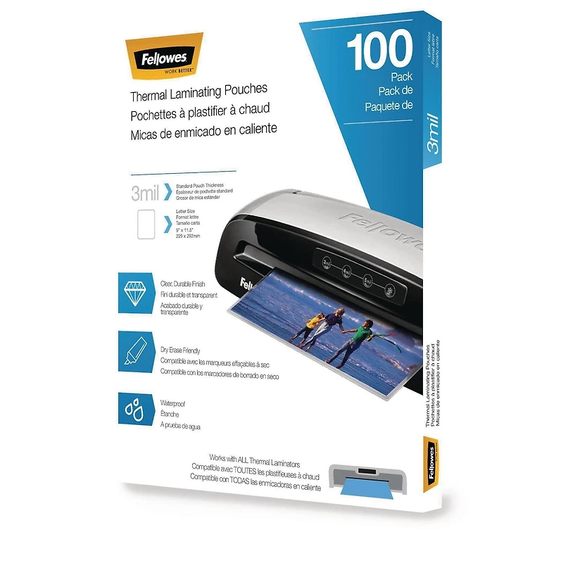 Fellowes® Halo™ 125 - Plastifieuse avec pochettes de plastification thermiques