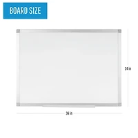MasterVision Ayda Magnetic Steel Dry-Erase Board, 24" x 36"