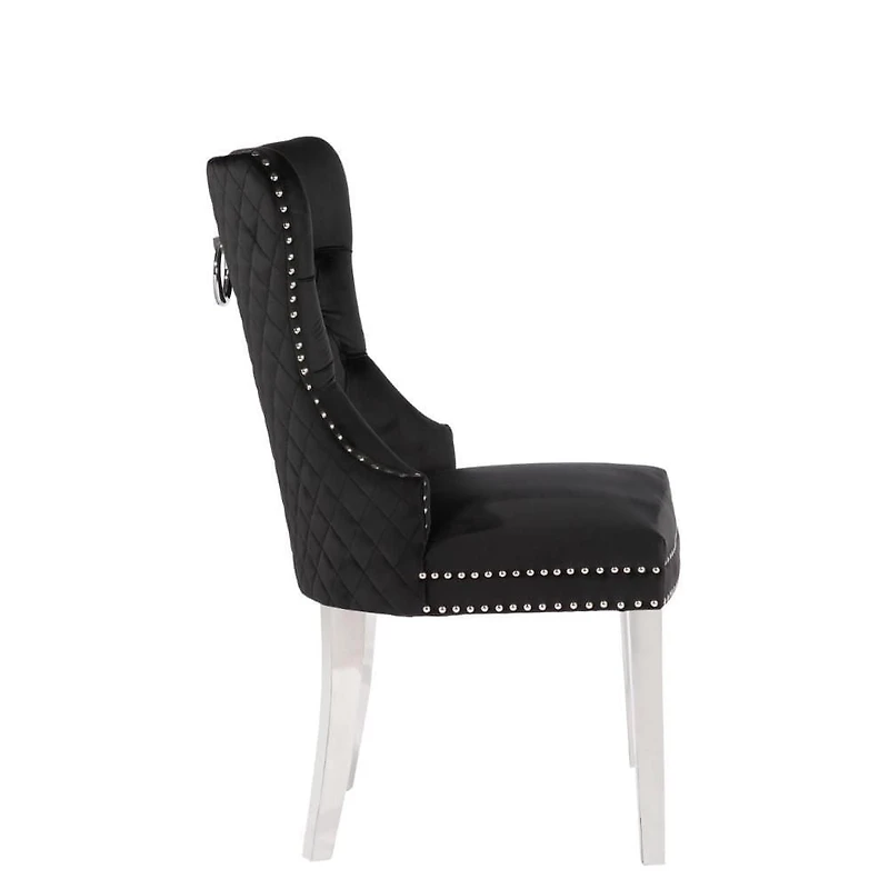 CHAISE DE SALLE À MANGER À AILES en Noir ENSEMBLE DE 4