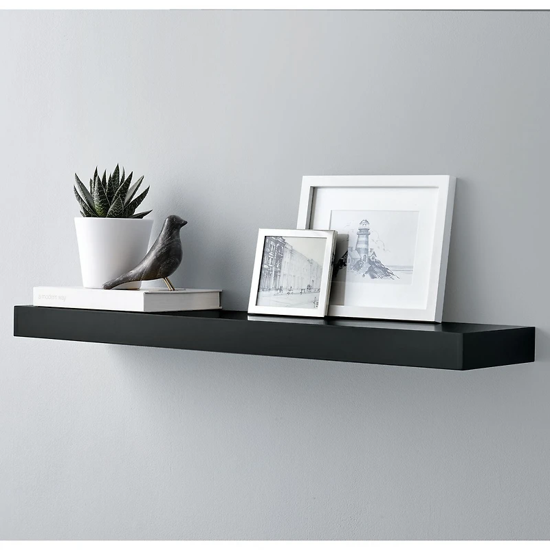 Hometrends 35 inch Floating Shelf Black, 35" Black Floating Shelf