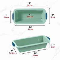 Starfrit Moule en silicone - Moule à pain - Structure de métal intégrée - 24cm x 10cm (9,5" x 4") - Vert MOULE A PAIN STARFRIT