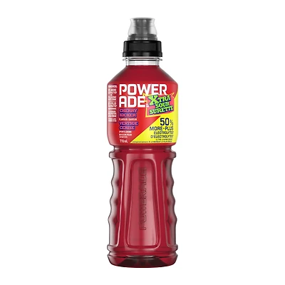 Powerade Xtra Surette Vertige Cerise Bouteille, 710 mL