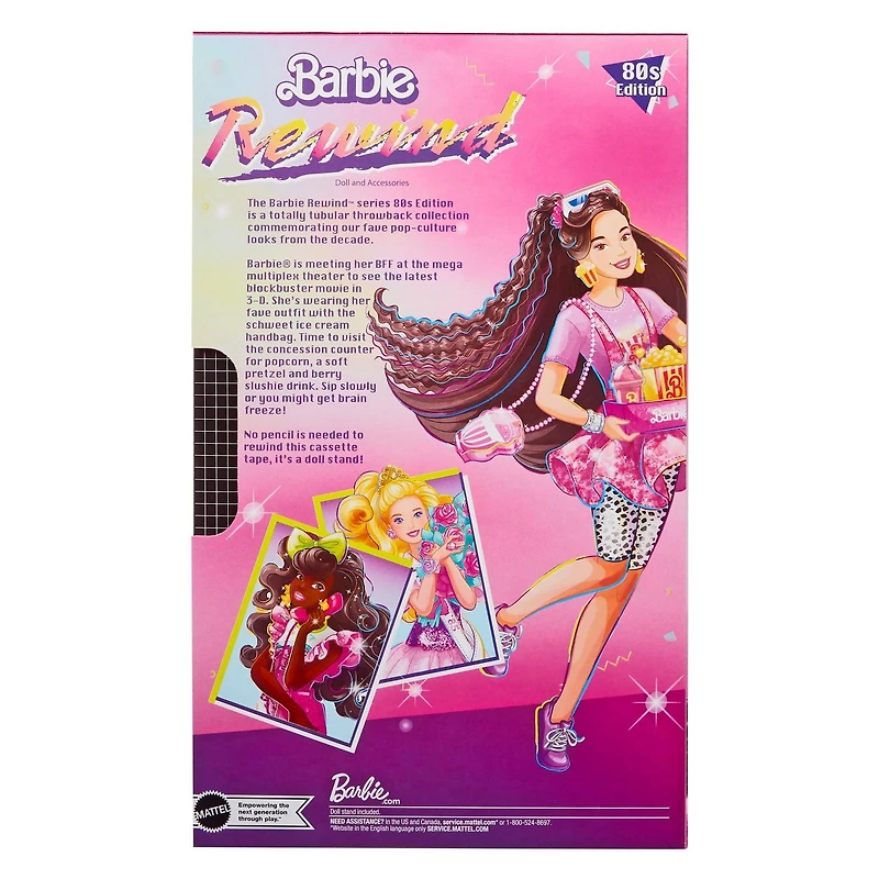 Barbie Doll, Black Hair, 80s-Inspired Movie Night, Barbie Rewind