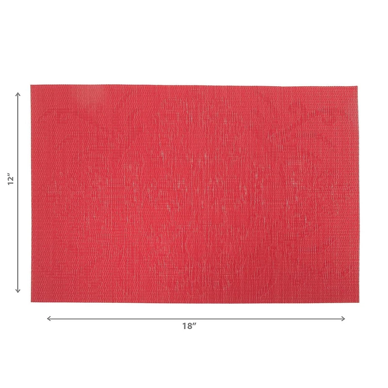 IH Casa Decor Vinyl Placemat Damask Red - Ensemble De 12