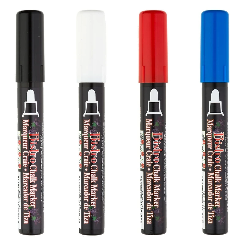 MARVY UCHIDA® BISTRO CHALK MARKER 4PC BROAD TIP SET, Chalk Paint Marker