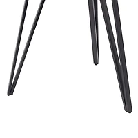 Table de bistrot d'intérieur ronde CorLiving Ezra, petite, avec plateau en bois d'ingénierie et pieds en fer noir, pouvant accueillir jusqu'à 4 personnes