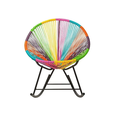 Chaise longue à bascule Costa en multicolore, chaise longue en fil métallique, chaise longue en plastique, chaise longue de plage, chaise longue intérieure-extérieure, chaise longue de patio, chaise l