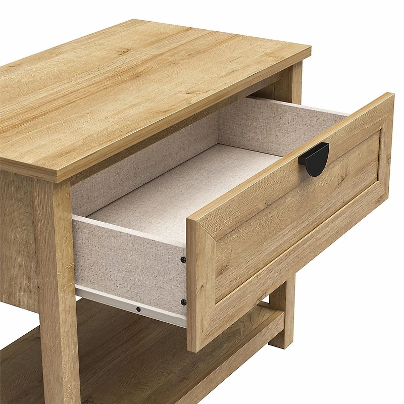 Mr. Kate Primrose Wide 1 Drawer Nightstand with Open Shelf, Natural