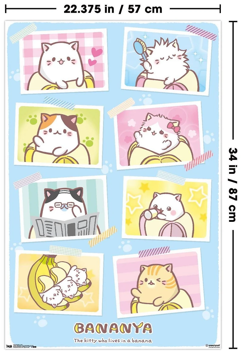 Bananya - Grid Wall Poster, 22.375" x 34"