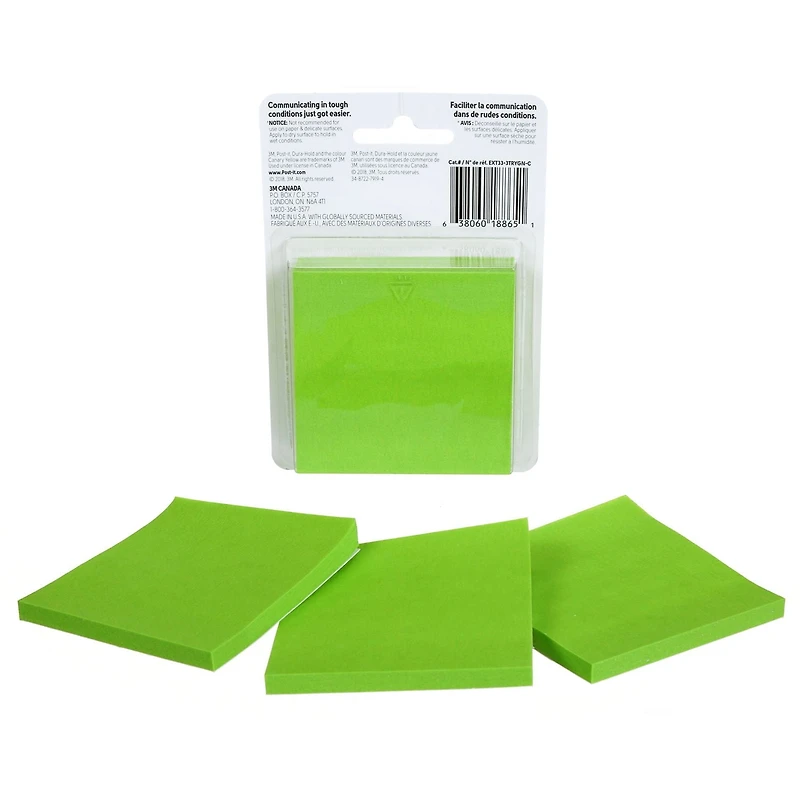 Feuillets Extrême Post-it®, EXT33-3TRYGN-C, verts, 3/paquet