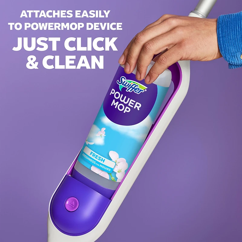 Ensemble de recharges Swiffer Super Vadrouille, carrelage, bois, stratifié, nettoyant pour planchers en bois, 5 coussins + 1 solution parfumée Fraîcheur