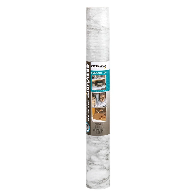 Smooth Top EasyLiner Brand Shelf Liner, Gray Marble, 20 in. x 6 ft., Multiple Sizes Available