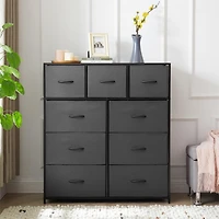 Mainstays 9 Drawer Fabric Dresser, Grey