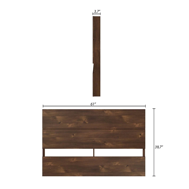 Nexera Queen Size Panel Headboard, Truffle