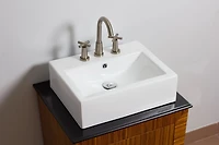American Imaginations -in. W Above Counter White Bathroom Vessel Sink Set For 3H8-in. Center Faucet AI