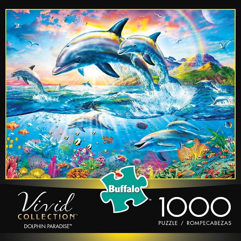 Buffalo Games Vivid Collection Dolphin Paradise 1000 Piece Jigsaw Puzzle
