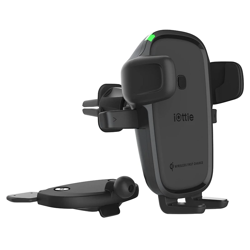 Support de téléphone iOttie Easy One Touch 2 à recharge sans fil pour grille d’aération et fente de CD – Noir