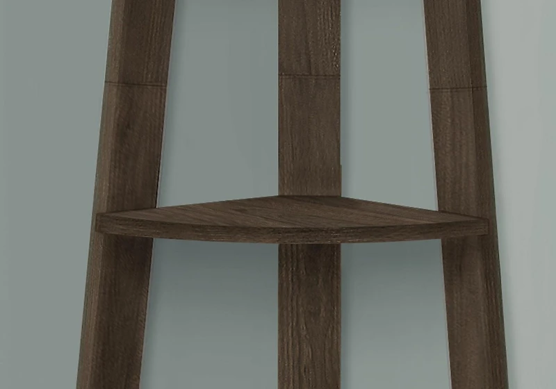 Monarch Specialties Bookshelf, Bookcase, Etagere, Corner, 5 Tier, 72"h, Office, Bedroom, Laminate, Walnut, Contemporary, Modern