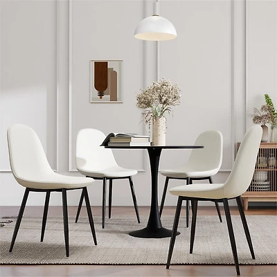 Ensemble de salle à manger gain de place Homy Casa pour 4 personnes, cuisine d'appartement, noir