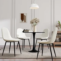 Ensemble de salle à manger gain de place Homy Casa pour 4 personnes, cuisine d'appartement, noir