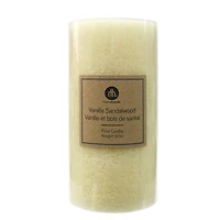 Hometrends 8" Bougie pilier parfumée vanille et bois de santal 4" diamètre x 8" hauteur