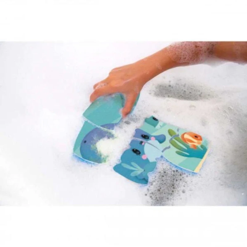 Janod Puzzle de Bain Aventure Sous-Marine - Puzzle Flottant de 28 Pièces en EVA pour Enfants - 3 ans et + - J04727