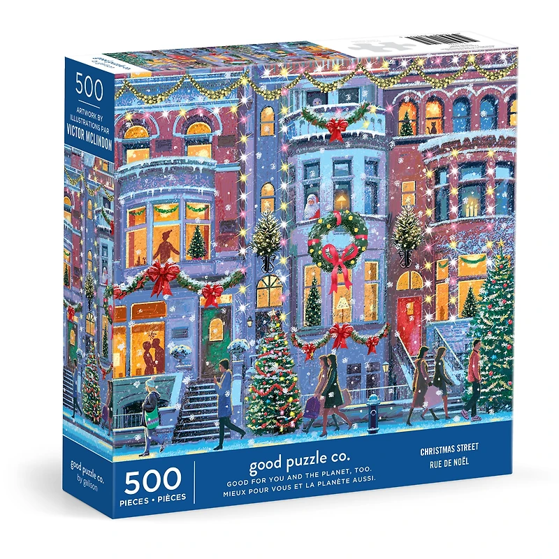 Good Puzzle Co. 500-Pièces Rue de Noël Casse-Tête en Carton
