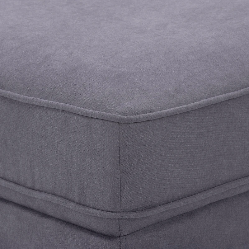 Pouf rembourré et polyvalent CorLiving Mulberry de style moderne du milieu du siècle avec pieds en bois