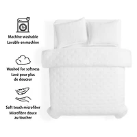 Mainstays 3-Piece Comforter Set, Arctic White, Double Queen, Double Queen