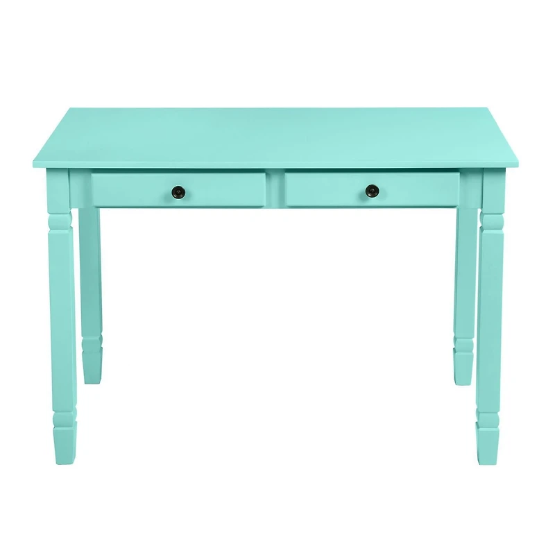 Homylin Home Office Desk with 2 Drawers, 43" Writing Computer Desk for Bedroom, Modern Green Makeup Vanity Table Desk, Study Table Writing Desk, Computer Work Station, Green
