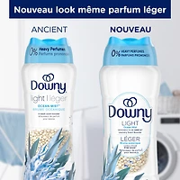 Perles rehausse-parfum pour lessive Downy Léger, parfum Brume océanique, perles pour les tissus pour la lessive, conçues pour être douces avec une légère bouffée de parfum, sans parfums prononcés