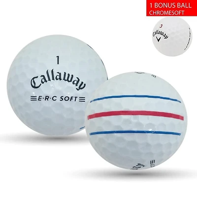 Mulligan - 60 balles de golf récupérées Callaway ERC 'Triple Track' 1 Bonus Chromesoft 5A, Blanc