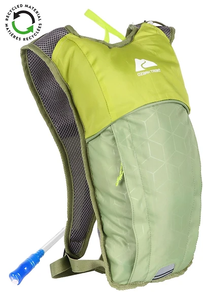 Pack d'hydratation Ozark Trail 4L avec un accent réfléchissant, vert Sac-gourde de 4 litres