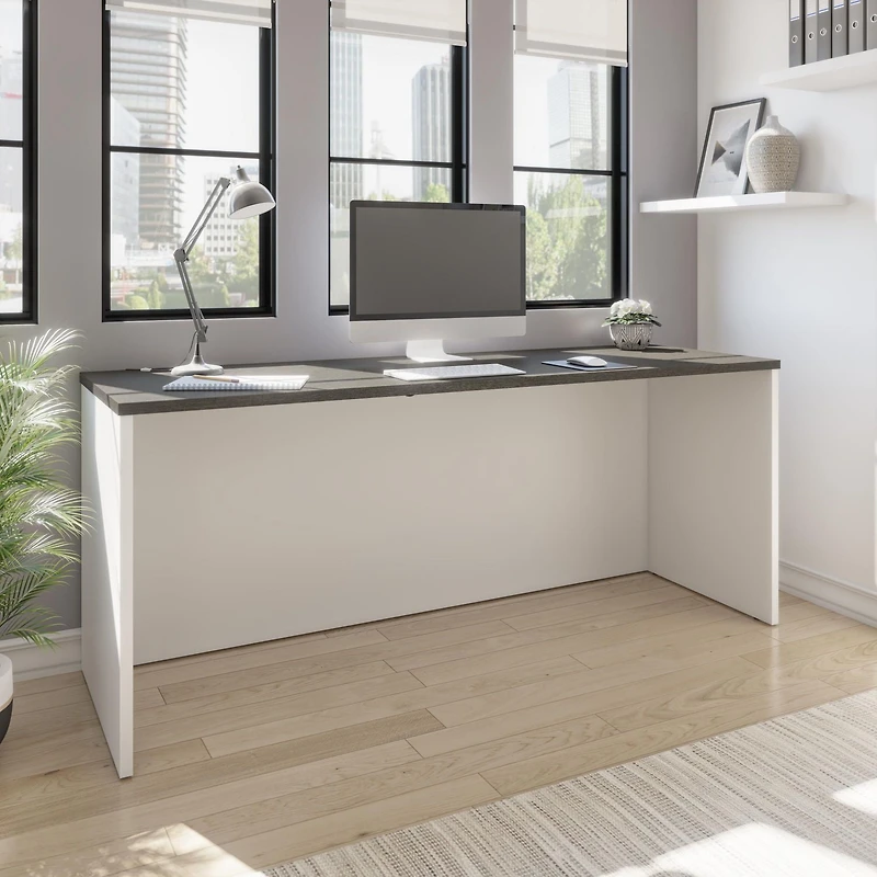 Bestar Pro-Concept Plus 72W Narrow Desk Shell white & deep grey