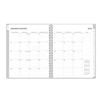 Agenda hebdomadaire/mensuel 2024, 8,5 po x 11 po, Blue Sky, Gris