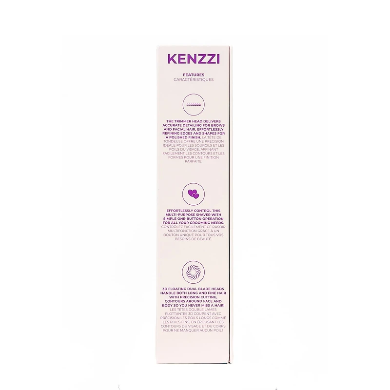KENZZI 2-in-1 Rechargeable Body & Face Shaver, Trimmer & Circular Blade Shaver, Purple