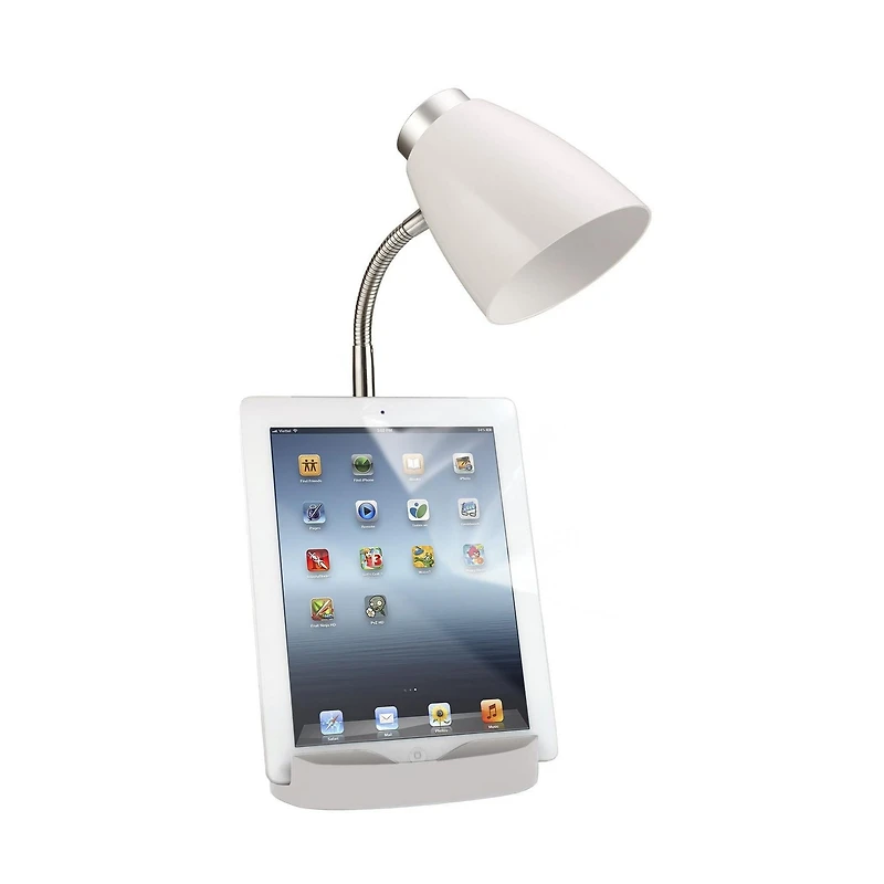 Limelights Gooseneck Organizer Desk Lamp with iPad Tablet Stand Book Holder